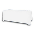 6' Blank Solid Color Polyester Table Throw - White